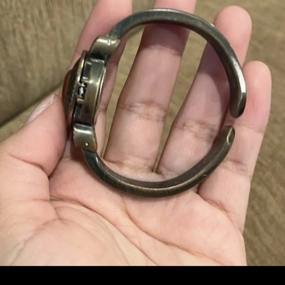 Vintage cottagecore hidden watch bangle bracelet
